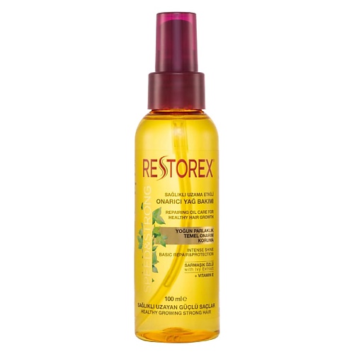 Масло для волос RESTOREX Масло для волос восстанавливающее с экстрактом плюща и витамином Е средство для волос kensuko восстанавливающее с витамином е 760 г