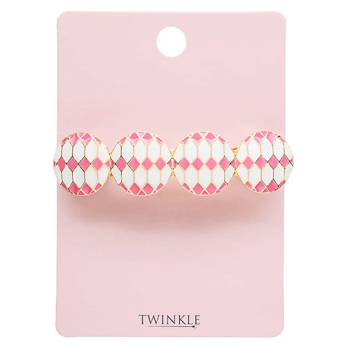 TWINKLE Заколка для волос PINK AND WHITE CIRCLES invisibobble мини заколка крабик clipstar petit four