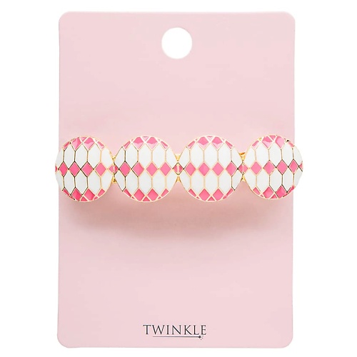 Заколка для волос TWINKLE Заколка для волос PINK AND WHITE CIRCLES