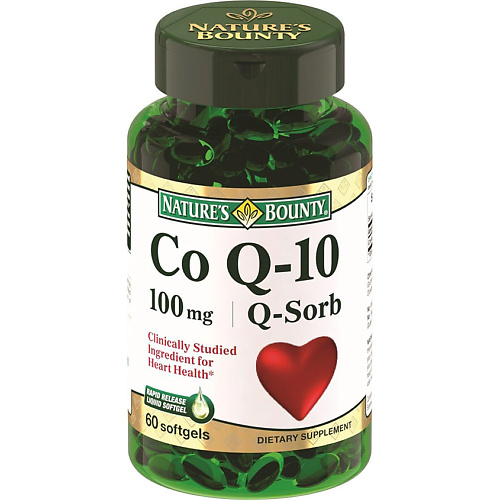 NATURE'S BOUNTY Коэнзим Q-10 100 мг nature s bounty глюкозамин хондроитин 757 мг 110шт