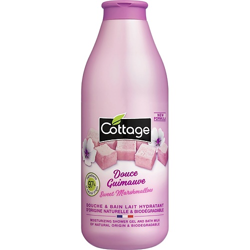 COTTAGE Увлажняющий гель для душа и пена для ванны 2 в 1 Moisturizing Shower Gel & Bath Milk – Sweet Marshmallow
