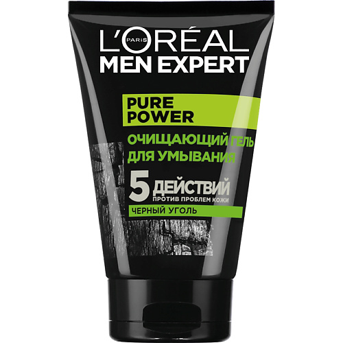 Гель для умывания L'ORÉAL PARIS Очищающий Гель для умывания Men Expert 5 действий против проблем кожи с черным углем