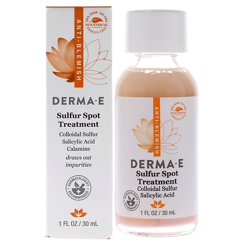 Спот-средство для лица DERMA-E Средство для лица против пигментных пятен Sulfur Spot Treatment
