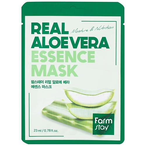 Маска для лица FARMSTAY Маска для лица тканевая с экстрактом алоэ Real Aloe Vera Essence Mask увлажняющая маска алоэ вера wai ora aloe vera spa treatment mask 1