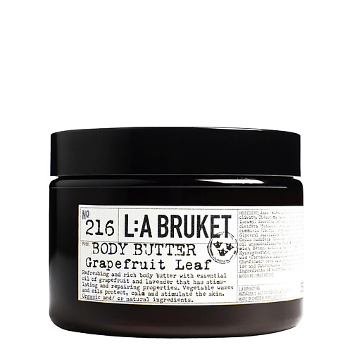 LA BRUKET Крем-масло для тела № 216 Grapefruit Leaf Body butter la bruket лосьон для тела 193 grapefruit leaf body lotion