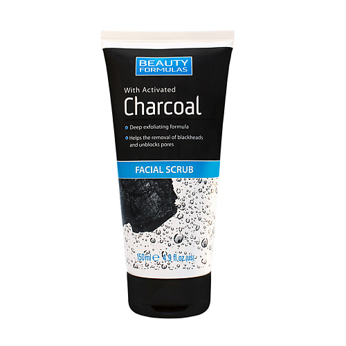 BEAUTY FORMULAS Скраб для лица с активированным углем Facial Scrub with Activated Charcoal