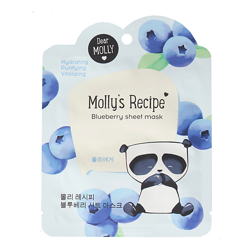 Маска для лица ЛЭТУАЛЬ DEAR MOLLY Тканевая маска Рецепты Молли. Голубика Molly`s Recipe фото