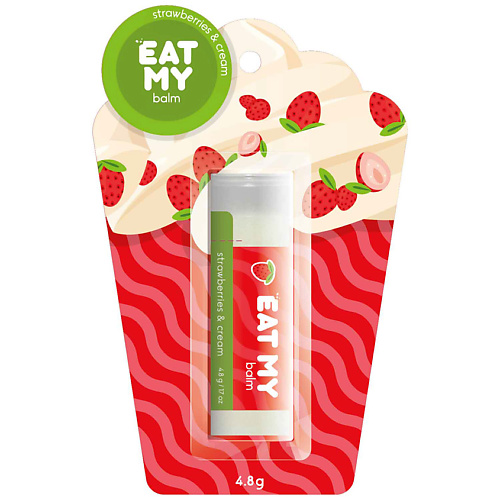 

EAT MY Бальзам для губ "Земляника со сливками" Strawberries & Cream, Бальзам для губ "Земляника со сливками" Strawberries & Cream
