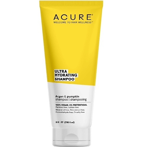 Шампунь для волос ACURE Шампунь увлажняющий арган и тыква Ultra Hydrating Shampoo acure curiously clarifying shampoo lemongrass 238 5 ml