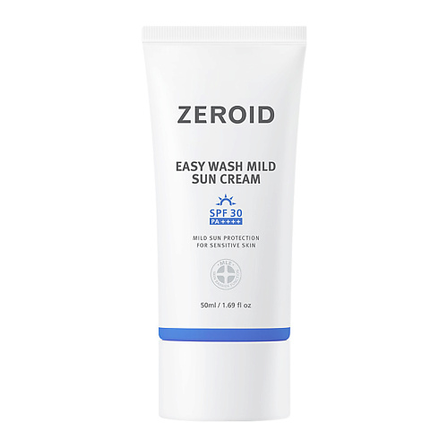 ZEROID Легкий солнцезащитный крем для сухой и чувствительной кожи SPF 30 Easy Wash Mild Sun Cream d alba солнцезащитный крем для лица waterfull mild sun cream spf 50 pa 50 0