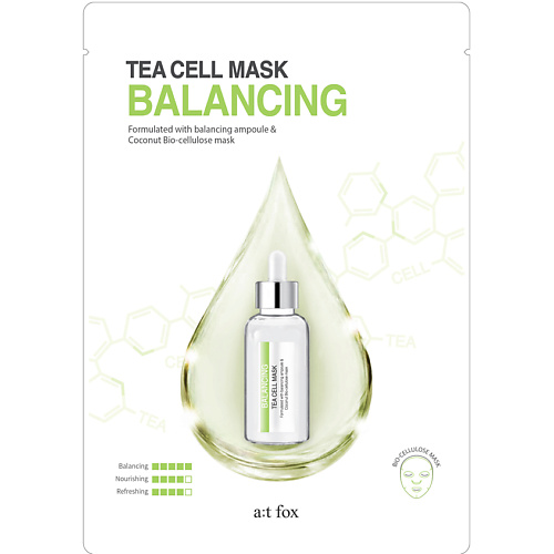 A;T FOX Маска для лица, поддерживающая гидро-липидный баланс кожи Tea Cell Mask Balancing
