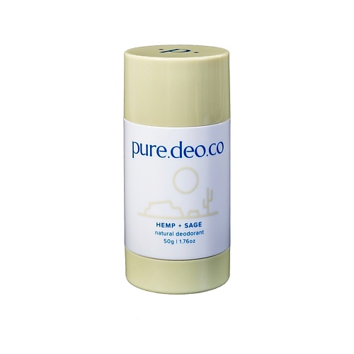 PURE DEO CO Дезодорант-стик без солей алюминия с пенькой и шалфеем pure deo co дезодорант стик без солей алюминия с пенькой и шалфеем