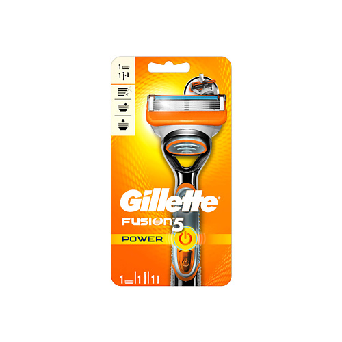 GILLETTE Бритва Gillette Fusion Power с 1 сменной кассетой gillette бритва fusion proglide power flexball с 1 сменной кассетой