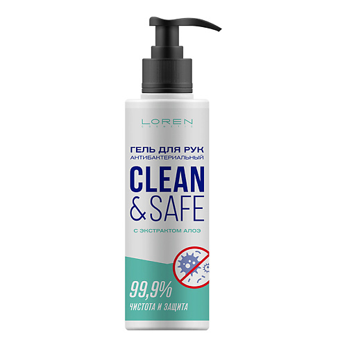 

LOREN COSMETIC Гель для рук с антибактериальным эффектом с экстрактом Алоэ Clean & Safe, Гель для рук с антибактериальным эффектом с экстрактом Алоэ Clean & Safe