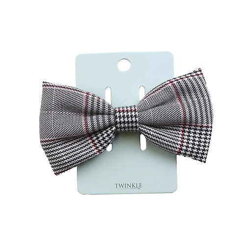 TWINKLE Заколка для волос с бантом Gray Checker 75₽