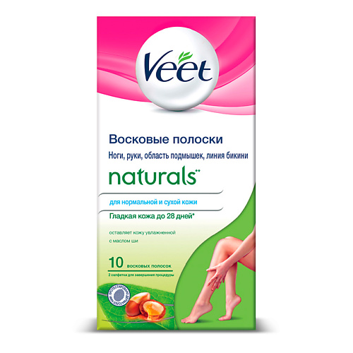 Средства для бритья и депиляции VEET Полоски восковые с маслом ши NATURALS