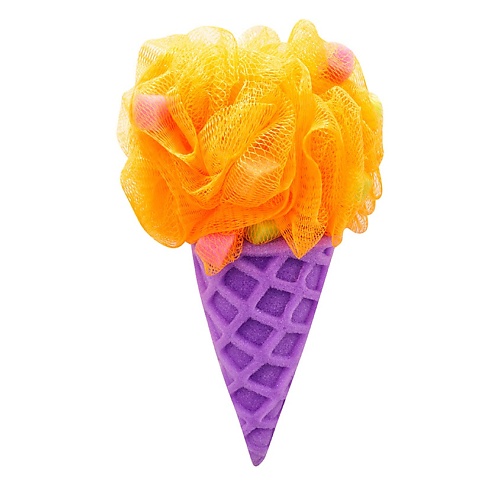DOLCE MILK Мочалка «Мороженое» фиолетовая/оранжевая