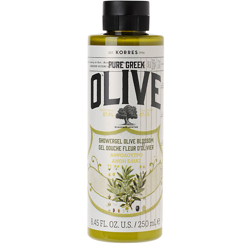 Гель для душа KORRES Гель для душа Pure Greek Olive Showergel Olive Blossom крем для рук korres olive