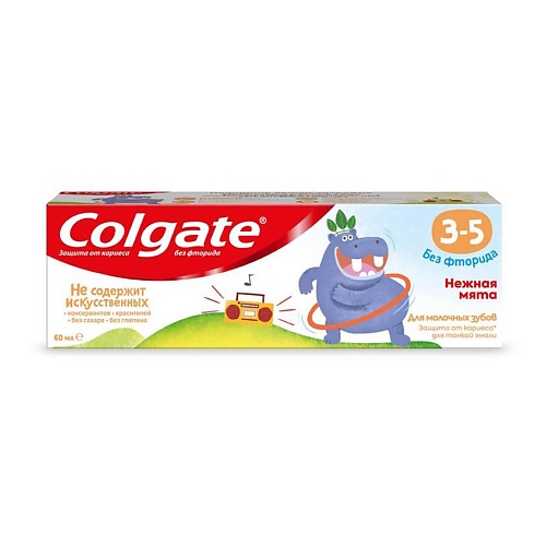 COLGATE Детская зубная паста без фторида 3-5 Нежная мята colgate детская зубная паста с фторидом 6 9 клубника мята