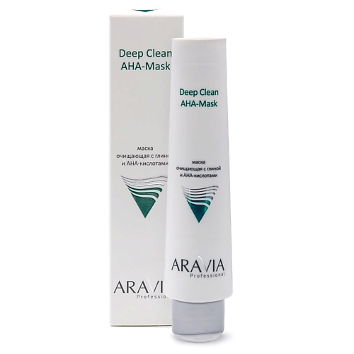 ARAVIA PROFESSIONAL Маска очищающая с глиной и AHA-кислотами для лица Deep Clean AHA-Mask очищающая маска с глиной и aha кислотами для лица deep clean aha mask 9001 100 мл