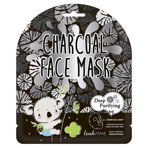 

LOOK AT ME Маска для лица тканевая с древесным углем Charcoal Face Mask, Маска для лица тканевая с древесным углем Charcoal Face Mask