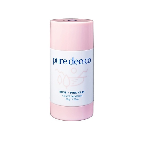 PURE DEO CO Дезодорант-стик без солей алюминия с розой и розовой глиной pure deo co дезодорант стик без солей алюминия с лавандой
