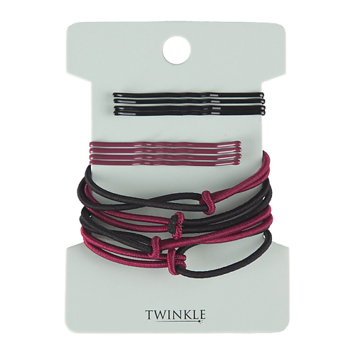 

TWINKLE Набор заколок и резинок Black Bordo, Набор заколок и резинок Black Bordo