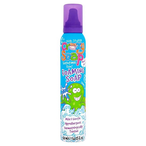 KIDS STUFF Мусс-пена для детских забав и купания в ванной голубая Crasy Soap Foaming Soap kids stuff мусс пена для детских забав и купания в ванной фиолетовая