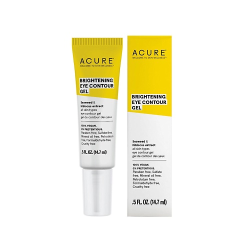 acure brightening eye contour gel 1oz Гель для глаз ACURE Контурный гель для кожи вокруг глаз морские водоросли и гибискус Brightening