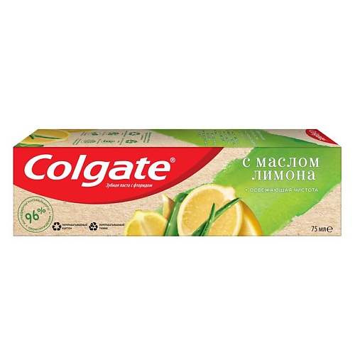 

COLGATE Зубная паста с натуральными ингредиентами Naturals Освежающая чистота с Маслом Лимона, Зубная паста с натуральными ингредиентами Naturals Освежающая чистота с Маслом Лимона