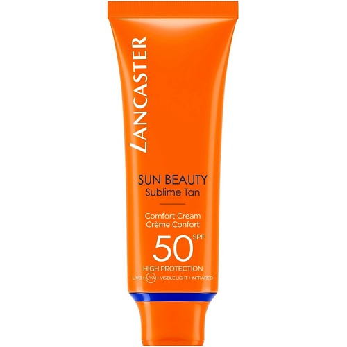 Солнцезащитные средства LANCASTER Комфортный крем сияющий загар для лица Sun Beauty SPF50