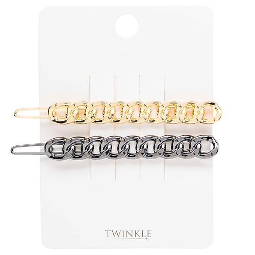TWINKLE Заколки для волос BLACK AND GOLD CHAIN