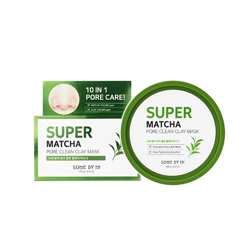 SOME BY MI Маска для лица очищающая глиняная с экстрактом чая матча Super Matcha