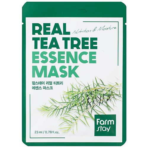 Маска для лица FARMSTAY Маска для лица тканевая с экстрактом чайного дерева Real Tea Tree Essence Mask маска для лица bring green маска для лица освежающая с чайным деревом tea tree fresh mask