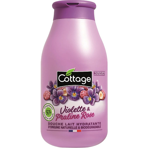 Гель для душа COTTAGE Молочко для душа увлажняющее Moisturizing Shower Milk – Violet & Pink Praline пена молочко для душа с миндальным молоком деликатное milk shower foam with almond milk