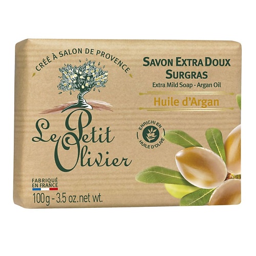 Мыло твердое LE PETIT OLIVIER Мыло экстра нежное питательное с маслом Арганы Argan Oil Soap