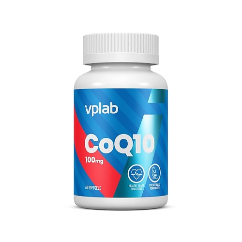 БАДы для сердца и сосудов VPLAB Коэнзим Q10 Coenzyme Q10 100 мг, антиоксидант, Anti age