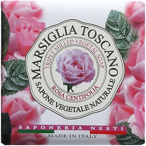 Мыло твердое NESTI DANTE Мыло Marsiglia Toscano Rosa Centifolia nesti dante мыло кусковое marsiglia toscano muschio bianco цветочный 200 мл 200 г