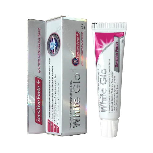 WHITE GLO Зубная паста для чувствительных зубов, отбеливающая white secret отбеливающая зубная паста gold 75