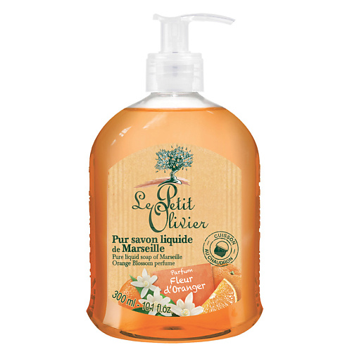 LE PETIT OLIVIER Мыло жидкое марсельское Цветок апельсина мыловаров масло твердое для тела манго и мандарин 75