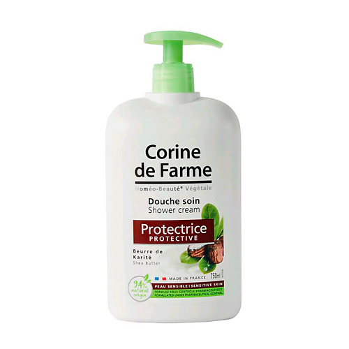 Средства для ванной и душа CORINE DE FARME Гель для душа каритэ защищающий кожу уход