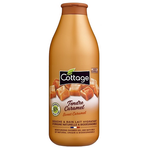 COTTAGE Увлажняющий гель для душа и пена для ванны 2 в 1 Moisturizing Shower Gel & Bath Milk – SWEET CARAMEL cottage гель пена для ванны и душа фиалка