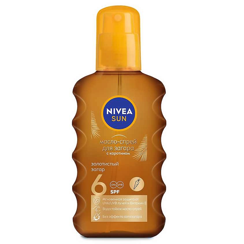 NIVEA Масло-спрей для загара Nivea Sun с каротином "Золотистый и ...