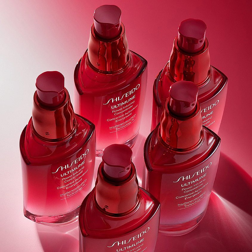 Shiseido концентрат. Эссенция шисейдо красная.