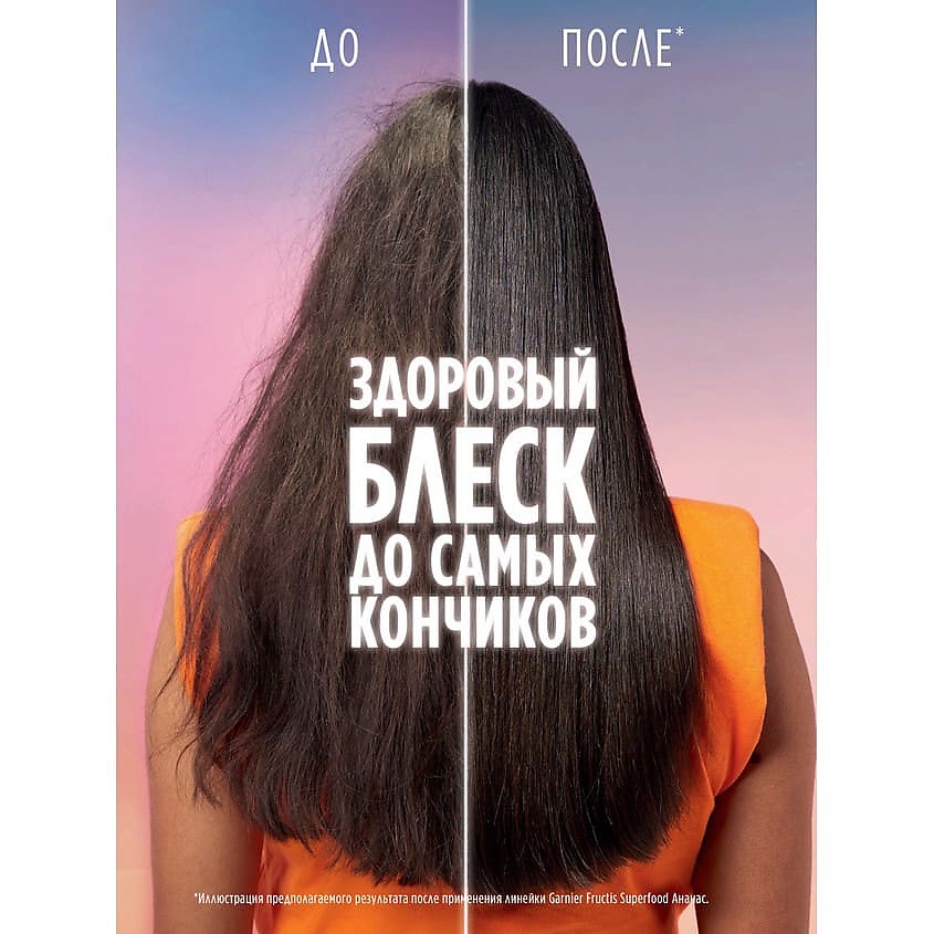 GARNIER Маска для длинных и тусклых волос 3в1 "Superfood Ананас Блеск длинных волос" Fructis, фото 5