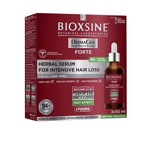 BIOXSINE Сыворотка форте против интенсивного выпадения для всех типов волос DermaGen фитосольба фитолиум 4 сыворотка против выпадения волос ампулы 3 5мл 12