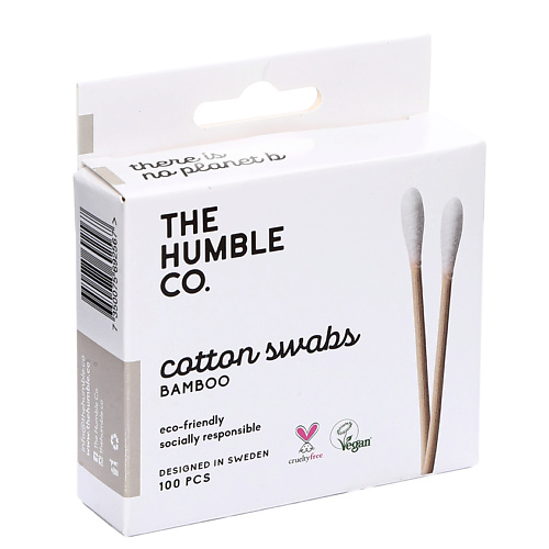THE HUMBLE CO Ватные палочки натуральные бамбуковые белая вата bella ватные палочки cotton из органического хлопка в картонной коробке 300 0