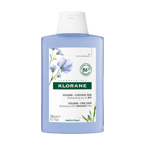 KLORANE Шампунь с органическим экстрактом льняного волокна Volume Shampoo