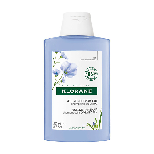 KLORANE Шампунь с органическим экстрактом льняного волокна Volume Shampoo klorane mint шампунь детокс с органическим экстрактом водной мяты 200 мл