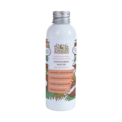 Масло для тела INDIBIRD Масло для тела Кокос первый холодный отжим Extra Virgin Coconut Oil raw extra virgin coconut oil 14 fl oz 414 ml